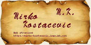 Mirko Kostačević vizit kartica